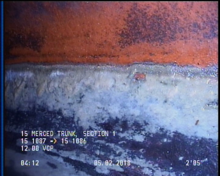 Deposits Attached Grease, 5 %of cross sectional area, from 04 to 08 o'clock, , within 8 inches of joint: YES, Start