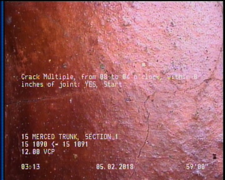 Crack Multiple, from 08 to 04 o'clock, within 8 inches of joint: YES, Start