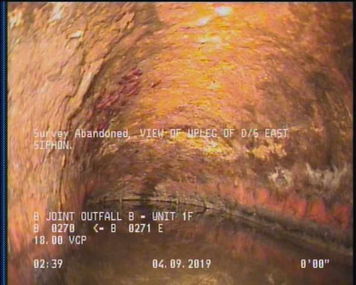Survey Abandoned - VIEW OF UPLEG OF D/S EAST SIPHON.