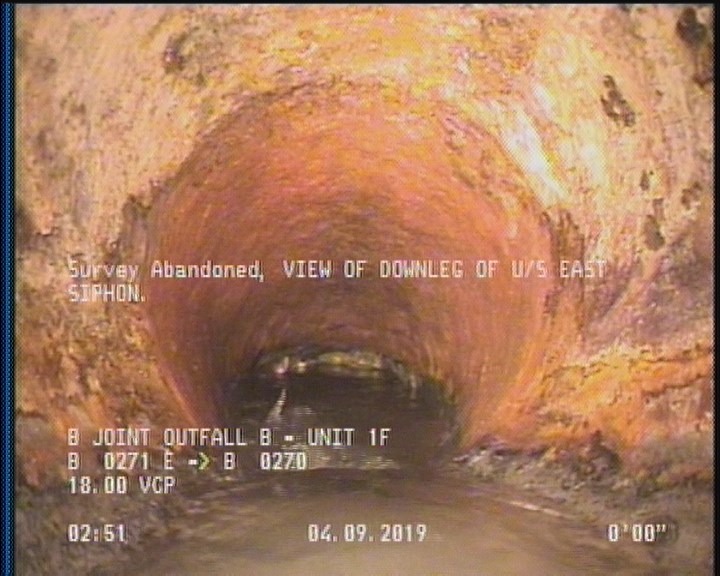 Survey Abandoned - VIEW OF DOWNLEG OF U/S EAST SIPHON.