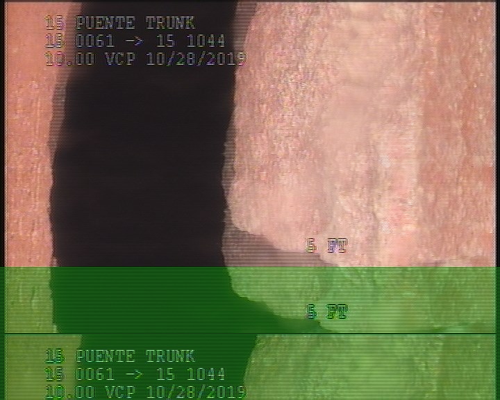 Broken Void Visible, from 10 to 02 o'clock, within 8 inches of joint: YES - AT OFFSET JOINT