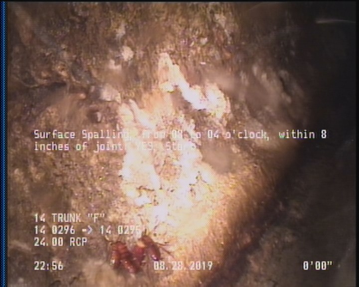 Surface Spalling, from 08 to 04 o'clock, within 8 inches of joint: YES, Start
