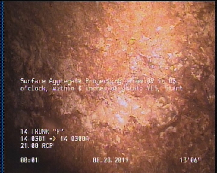 Surface Aggregate Projecting, from 09 to 03 o'clock, within 8 inches of joint: YES, Start