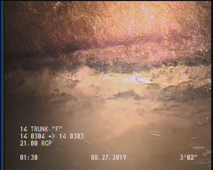 Deposits Attached Grease, 5 %of cross sectional area, from 04 to 08 o'clock, , within 8 inches of joint: YES, Start