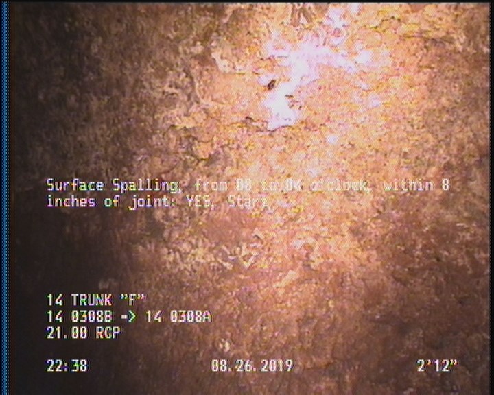 Surface Spalling, from 08 to 04 o'clock, within 8 inches of joint: YES, Start
