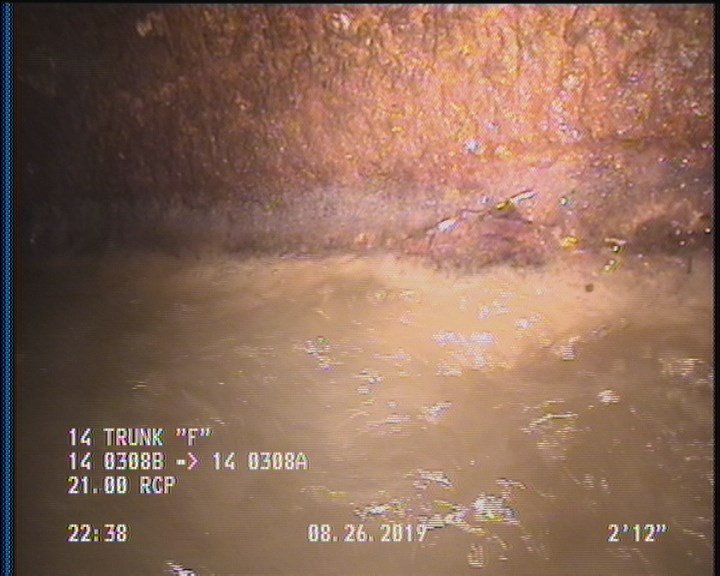 Deposits Attached Grease, 5 %of cross sectional area, from 04 to 08 o'clock, , within 8 inches of joint: YES, Start
