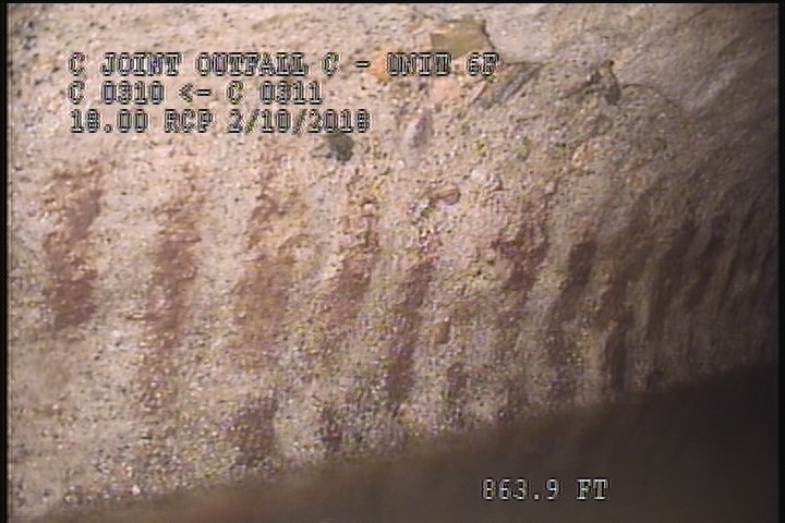 Surface Reinforcement Visible, from 08 to 04 o'clock, within 8 inches of joint: YES, Start