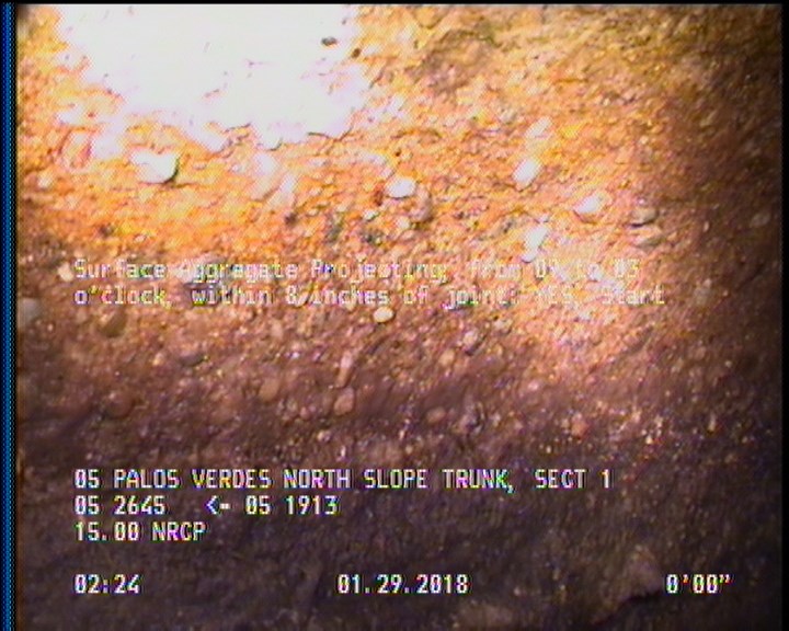Surface Aggregate Projecting, from 09 to 03 o'clock, within 8 inches of joint: YES, Start