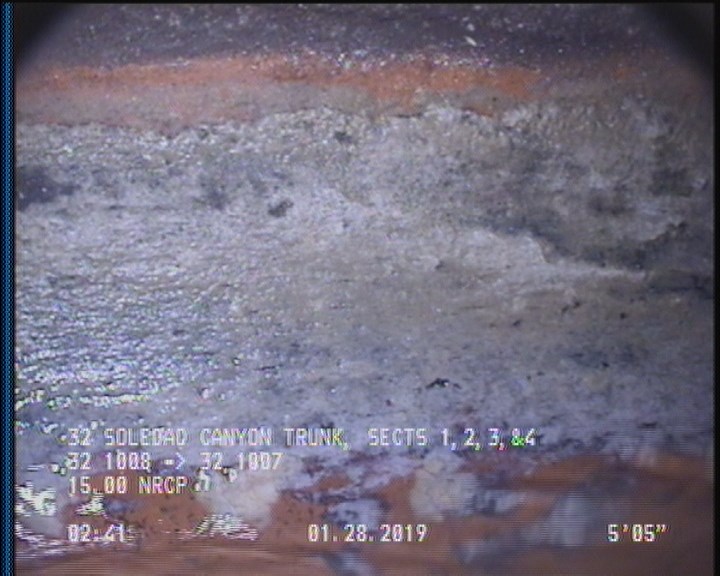 Deposits Attached Grease, 5 %of cross sectional area, from 07 to 05 o'clock, , within 8 inches of joint: YES, Start