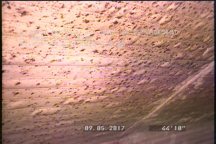 Lining Failure Blistered, from 10 to 02 o'clock, within 8 inches of joint: YES, Start - SLIGHT BLISTERING