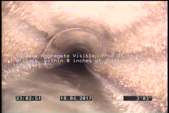 Surface Aggregate Visible, from 08 to 04 o'clock, within 8 inches of joint: YES, Start
