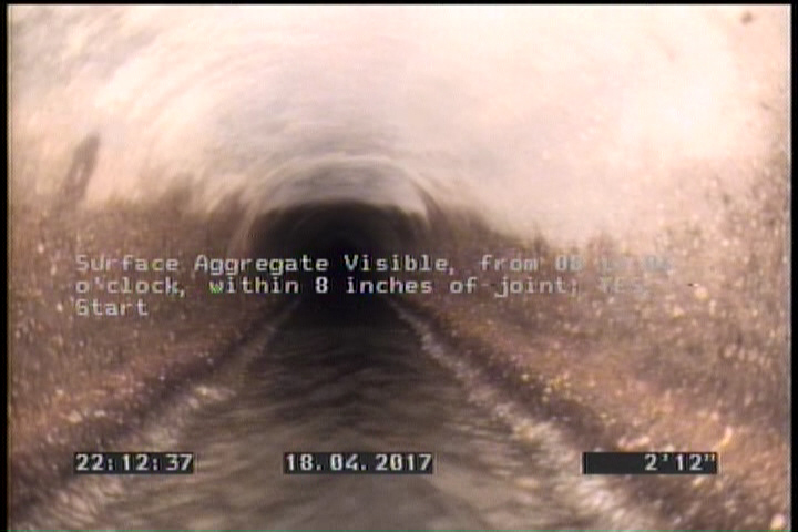 Surface Aggregate Visible, from 08 to 04 o'clock, within 8 inches of joint: YES, Start