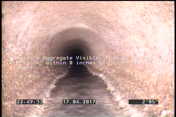 Surface Aggregate Visible, from 07 to 05 o'clock, within 8 inches of joint: YES, Start
