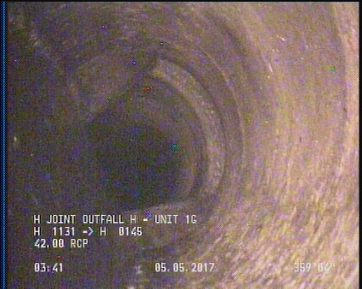 Downstream Manhole, Survey Ends - H 0145, CONDITIONS OF PIPE DO NOT CHANGE.