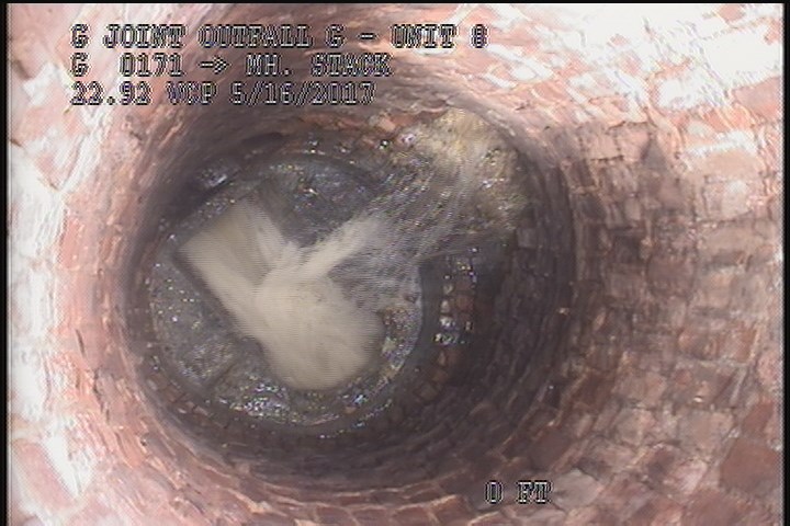 Upstream Manhole, Survey Begins - 2:15 PM, SINKHOLE