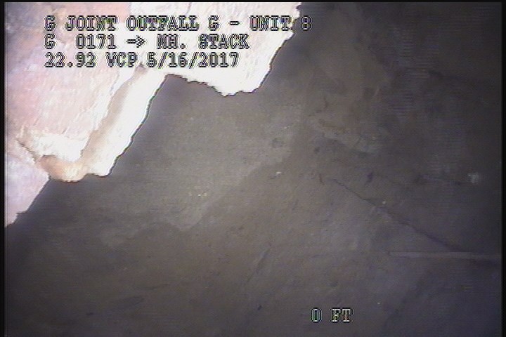 Survey Abandoned - BROKEN PIPE WITH SOIL/VOID VISIBLE