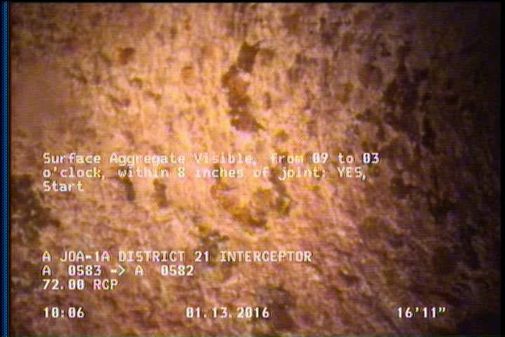 Surface Aggregate Visible, from 09 to 03 o'clock, within 8 inches of joint: YES, Start