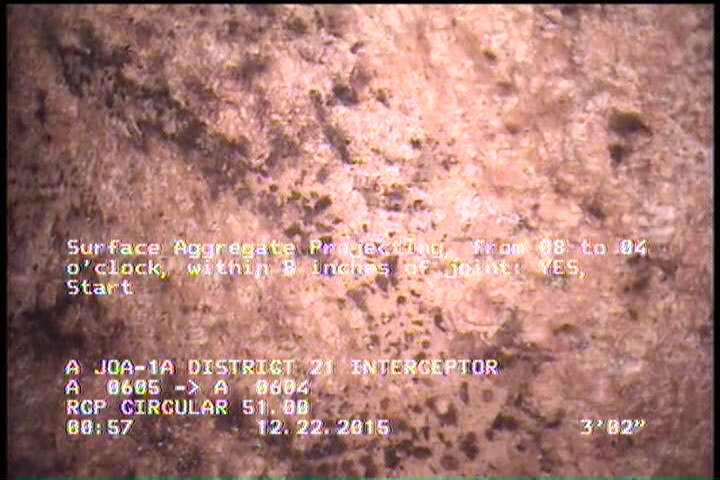 Surface Aggregate Projecting, from 08 to 04 o'clock, within 8 inches of joint: YES, Start