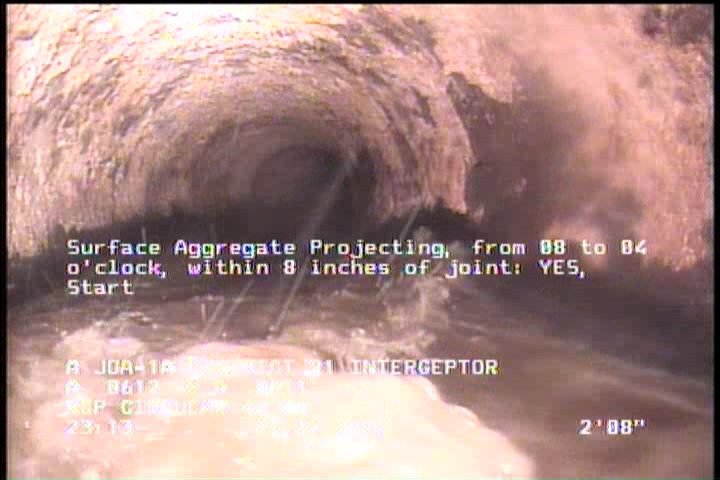 Surface Aggregate Projecting, from 08 to 04 o'clock, within 8 inches of joint: YES, Start