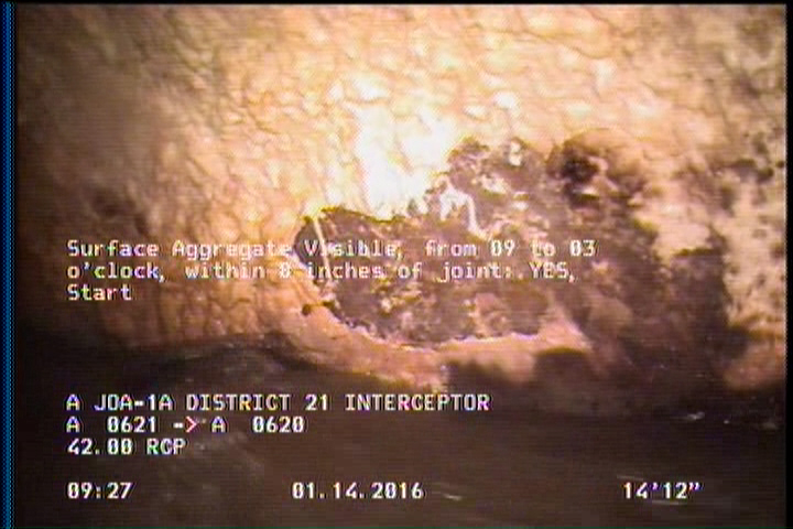 Surface Aggregate Visible, from 09 to 03 o'clock, within 8 inches of joint: YES, Start