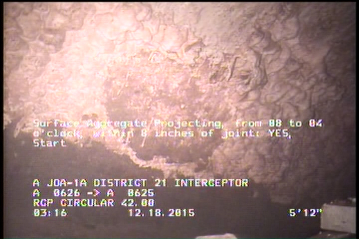 Surface Aggregate Projecting, from 08 to 04 o'clock, within 8 inches of joint: YES, Start