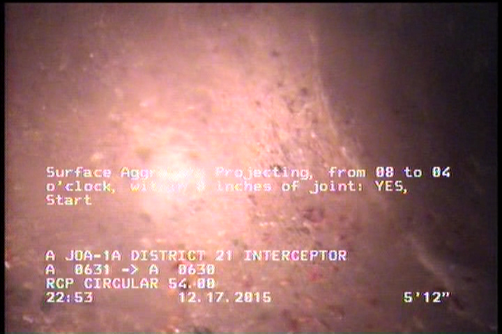Surface Aggregate Visible, from 08 to 04 o'clock, within 8 inches of joint: YES, Start