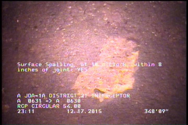 Surface Spalling, at 10 o'clock, within 8 inches of joint: YES