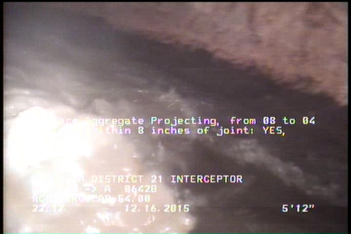 Surface Aggregate Projecting, from 08 to 04 o'clock, within 8 inches of joint: YES, Start