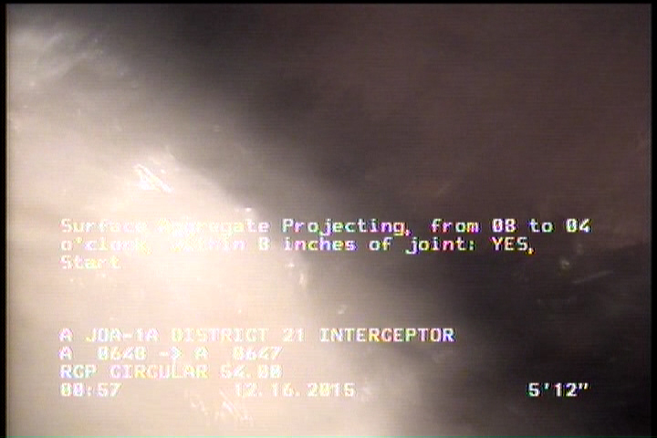 Surface Aggregate Projecting, from 08 to 04 o'clock, within 8 inches of joint: YES, Start