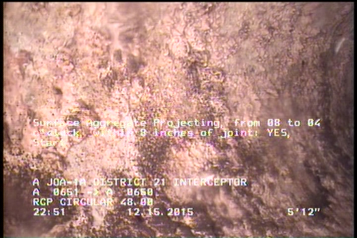 Surface Aggregate Projecting, from 08 to 04 o'clock, within 8 inches of joint: YES, Start