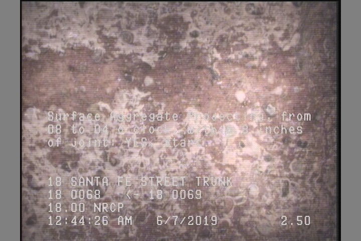 Surface Aggregate Visible, from 08 to 04 o'clock, within 8 inches of joint: YES, Start
