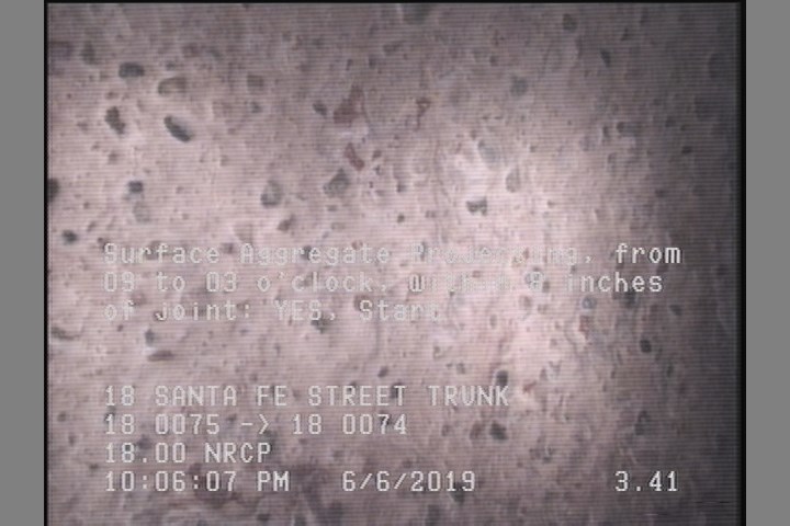 Surface Aggregate Visible, from 08 to 04 o'clock, within 8 inches of joint: YES, Start