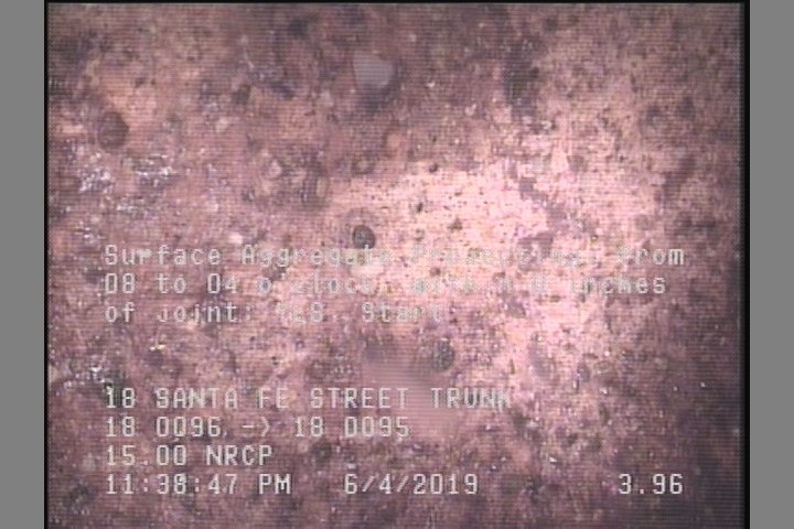 Surface Aggregate Projecting, from 08 to 04 o'clock, within 8 inches of joint: YES, Start