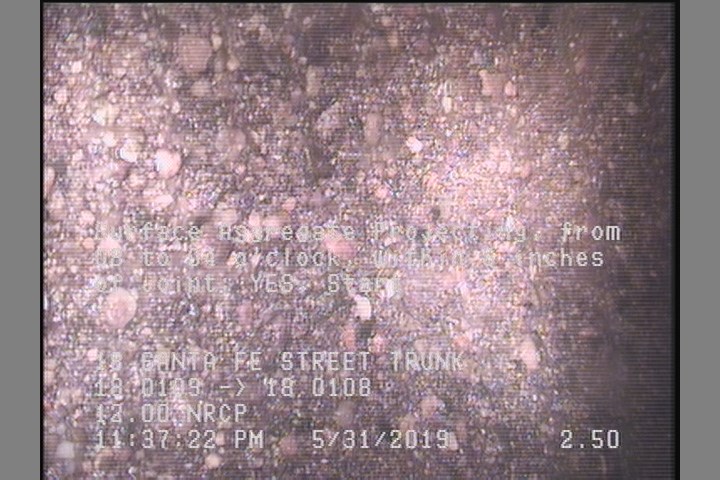 Surface Aggregate Projecting, from 08 to 04 o'clock, within 8 inches of joint: YES, Start