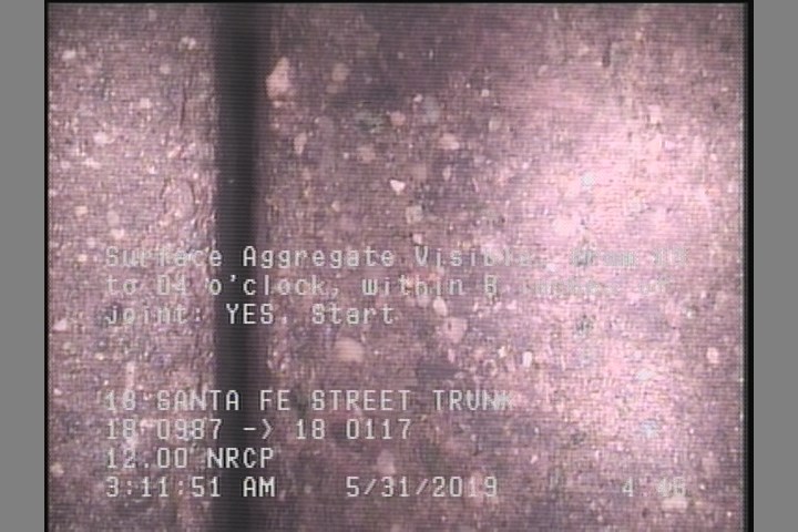 Surface Aggregate Visible, from 08 to 04 o'clock, within 8 inches of joint: YES, Start