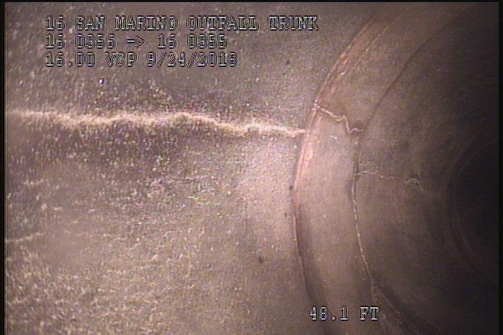 Fracture Longitudinal, at 12 o'clock, within 8 inches of joint: YES, Start - H