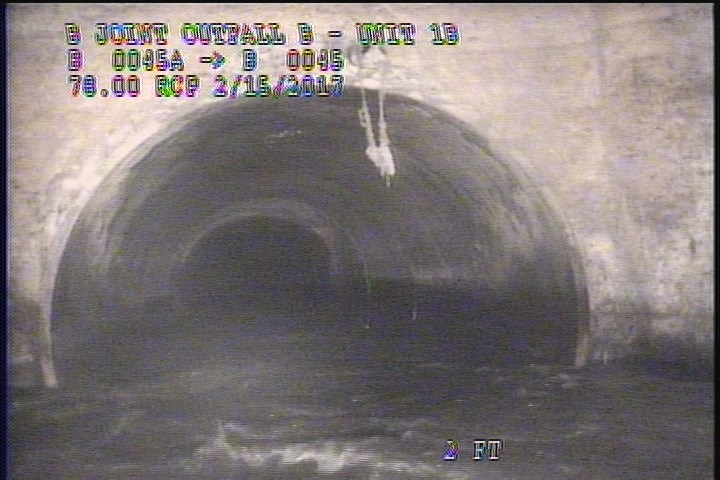 Upstream Manhole, Survey Ends - ZOOMED TO MH B 0045