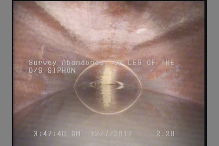 Survey Abandoned - UP LEG OF THE D/S SIPHON