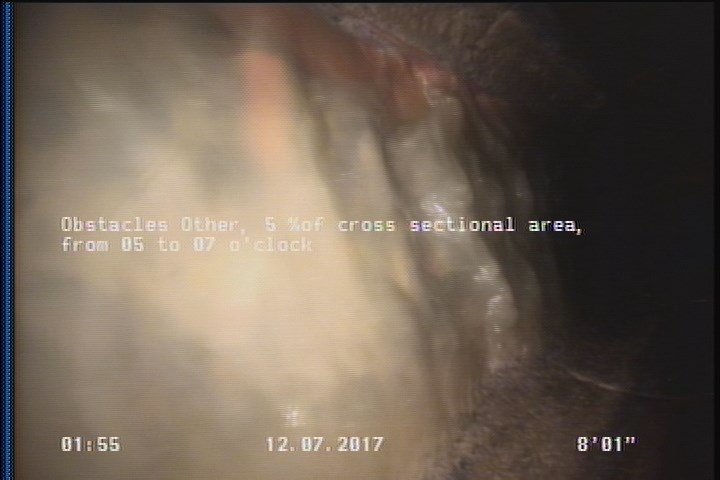Obstacles Other, 5 %of cross sectional area, from 05 to 07 o'clock
