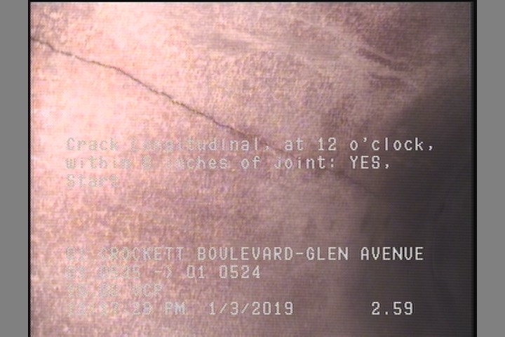 Crack Longitudinal, at 12 o'clock, within 8 inches of joint: YES, Start