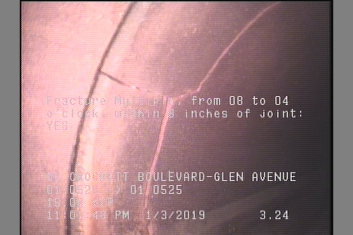 Fracture Multiple, from 08 to 04 o'clock, within 8 inches of joint: YES