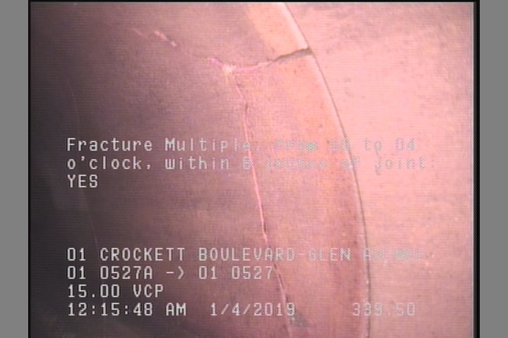 Fracture Multiple, from 09 to 04 o'clock, within 8 inches of joint: YES