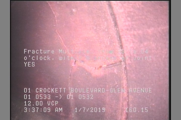 Fracture Multiple, from 08 to 04 o'clock, within 8 inches of joint: YES