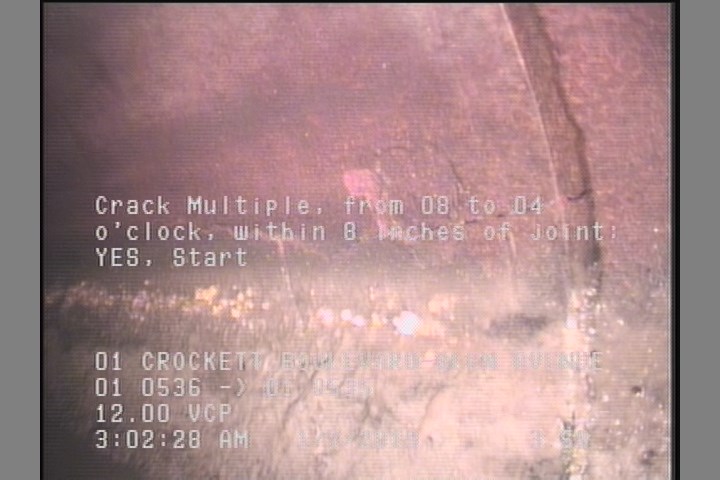 Crack Multiple, from 08 to 04 o'clock, within 8 inches of joint: YES, Start