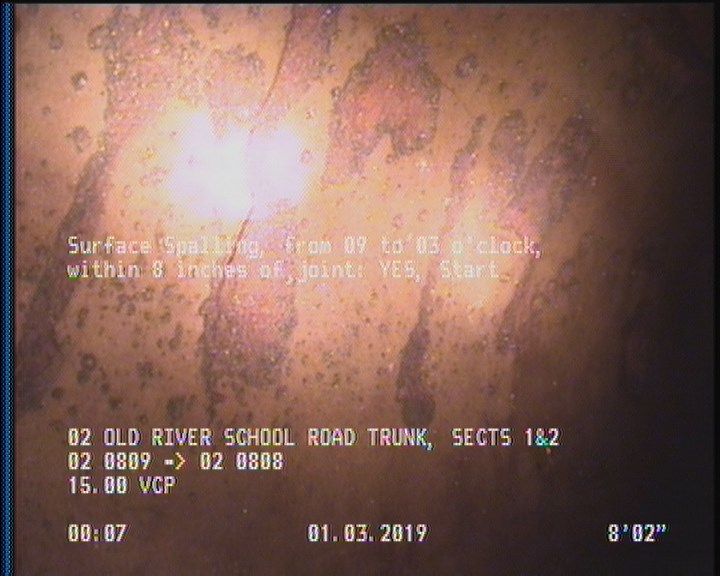 Surface Spalling, from 09 to 03 o'clock, within 8 inches of joint: YES, Start