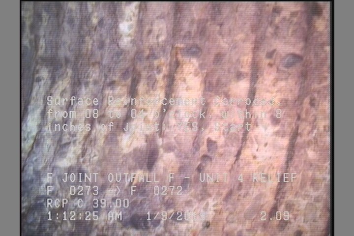 Surface Reinforcement Corroded, from 08 to 04 o'clock, within 8 inches of joint: YES, Start