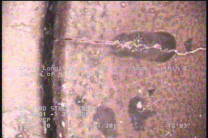 Crack Longitudinal, at 12 o'clock, within 8 inches of joint: YES