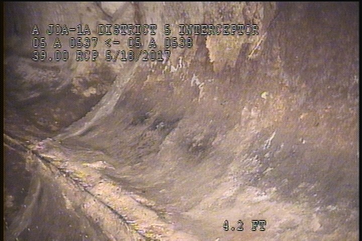 Deposits Attached Grease, 15 %of cross sectional area, from 04 to 08 o'clock, , within 8 inches of joint: YES, Start