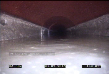 Water Level, Sag in pipe, 25 %of cross sectional area, Start