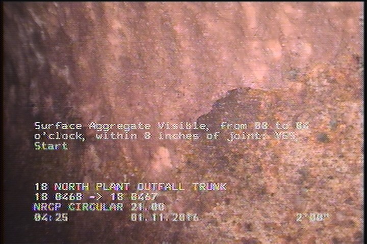 Deposits Attached Grease, 5 %of cross sectional area, from 04 to 08 o'clock, , within 8 inches of joint: YES, Finish